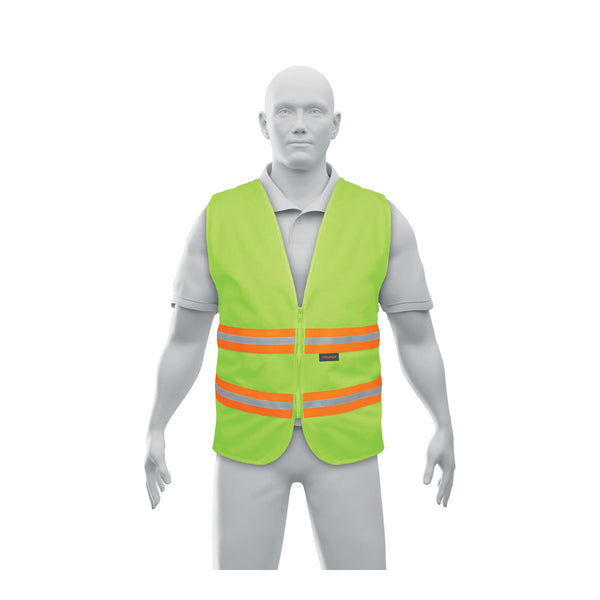 Chaleco de seguridad amarillo alta visibilidad con cierre Truper