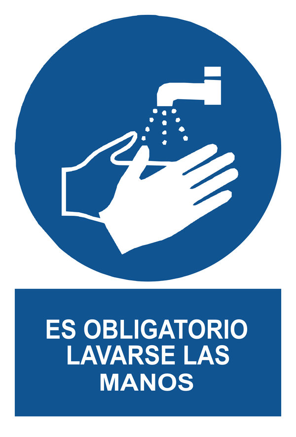 Señal de seguridad: es obligatorio lavarse las manos