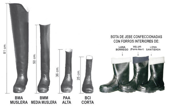 Bota muslera de caucho Indecaucho