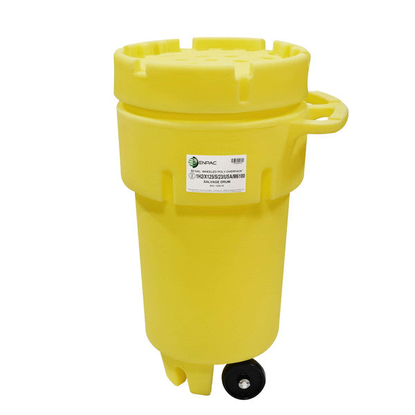 Tambor de salvamento ENPAC 1259-YE de 50 gal con ruedas