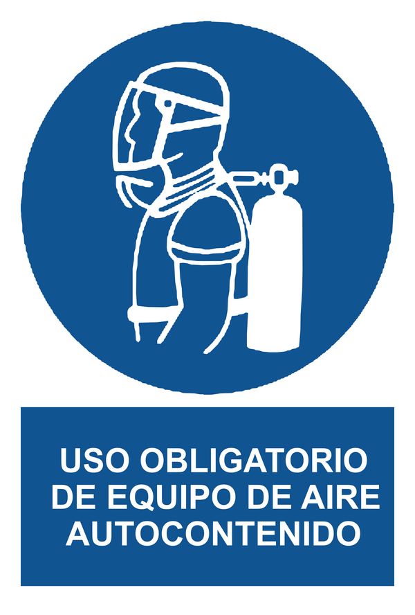 Señal de seguridad: uso obligatorio de equipo de aire autocontenido