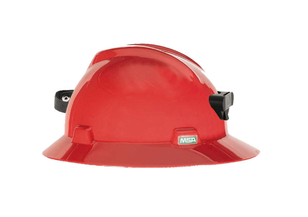 Casco minero MSA V-Gard 286436 rojo con portalámpara