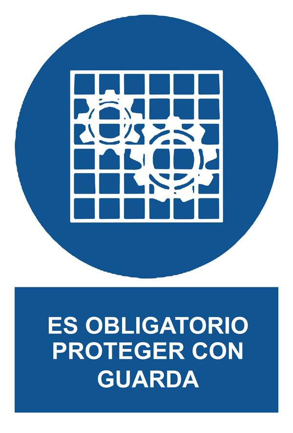 Señal de seguridad: es obligatorio protejer con guarda