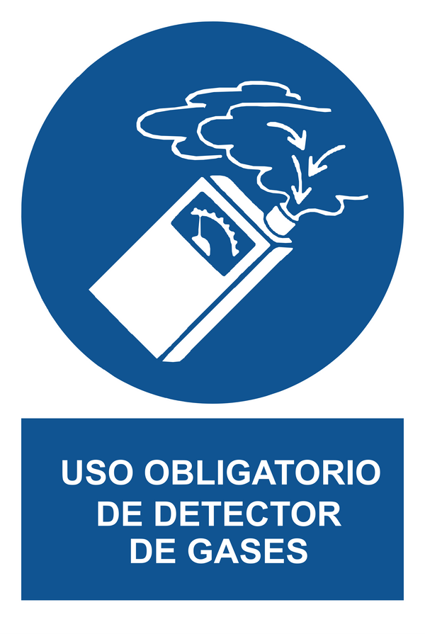 Señal de seguridad: es obligatorio el uso de detector de gases