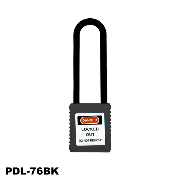 Candado de seguridad dieléctrico con arco de nylon Loto Master PDL-76BK002