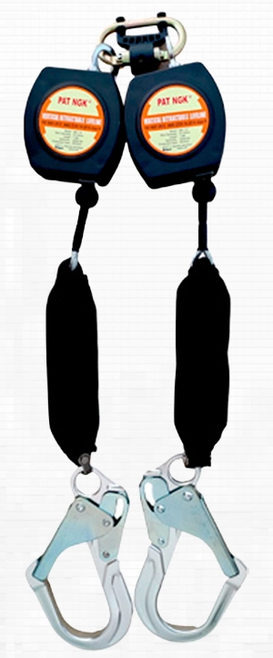 Bloque retráctil doble PAT NGK ME-1.8+TWIN de 1,8 m