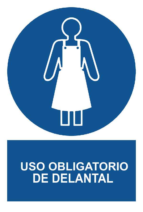 Señal de seguridad: uso obligatorio de delantal
