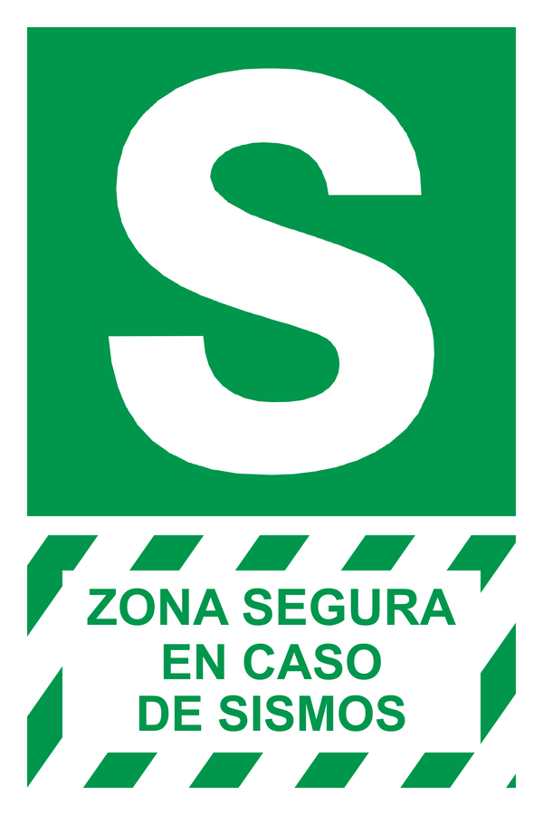 Señal de seguridad: zona segura en caso de sismo