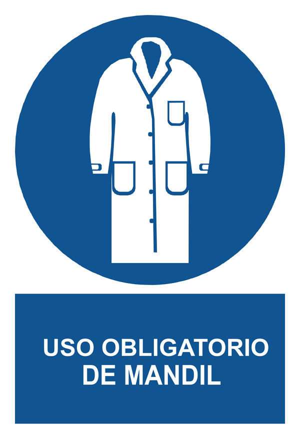 Señal de seguridad: uso obligatorio de mandil