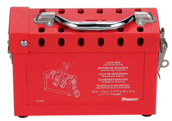 Caja de bloqueo grupal Panduit PSL-GLBN roja para 13 candados