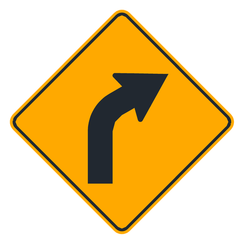 Señal de tránsito Curva a la derecha — P-2A