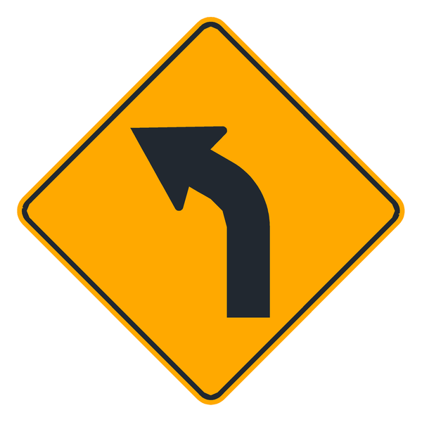 Señal de tránsito Curva a la izquierda — P-2B