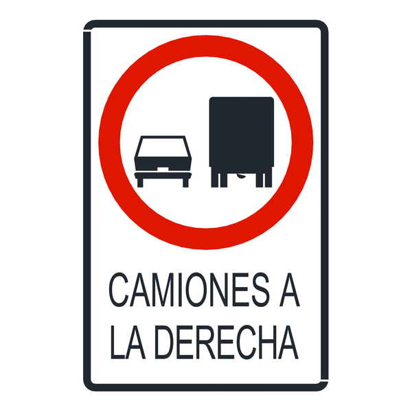 Señal de tránsito Vehículos pesados a la derecha — R-18