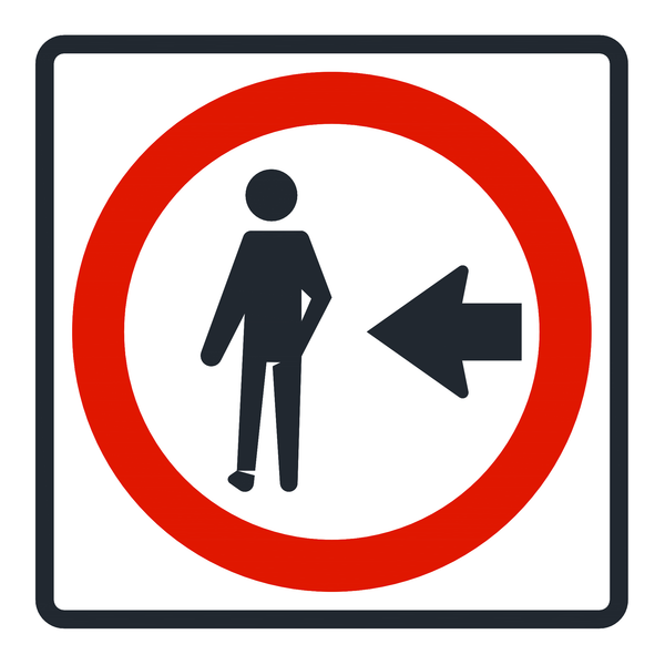 Señal de tránsito Peatones deben circular por la izquierda — R-20