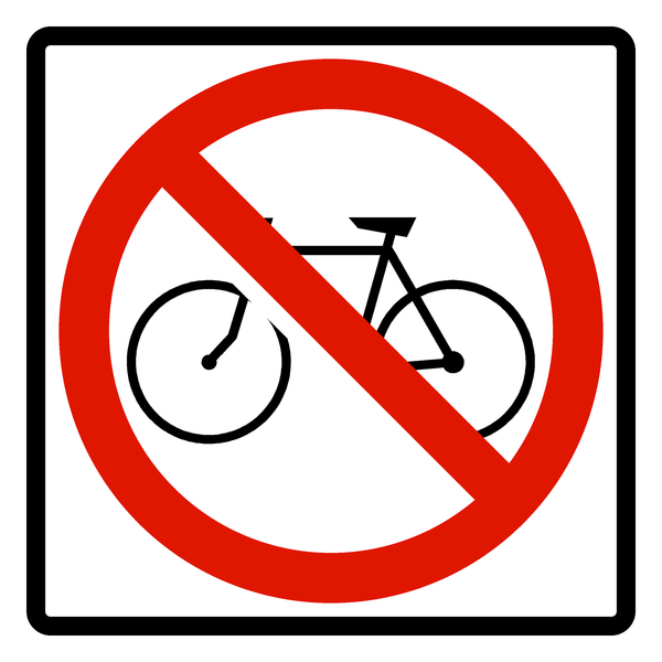 Señal de tránsito Prohibido circulación de bicicletas y motociclos — R-22