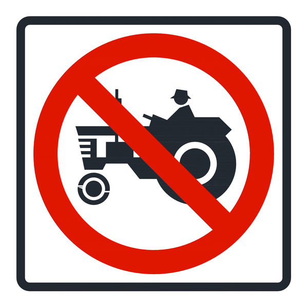 Señal de tránsito Prohibido circulación de maquinaria agrícola — R-24