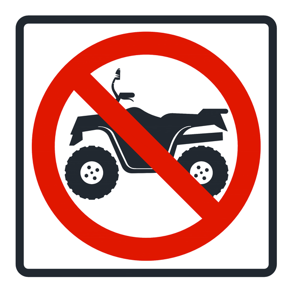 Señal de tránsito Prohibido circulación de cuatrimotos — R-25D