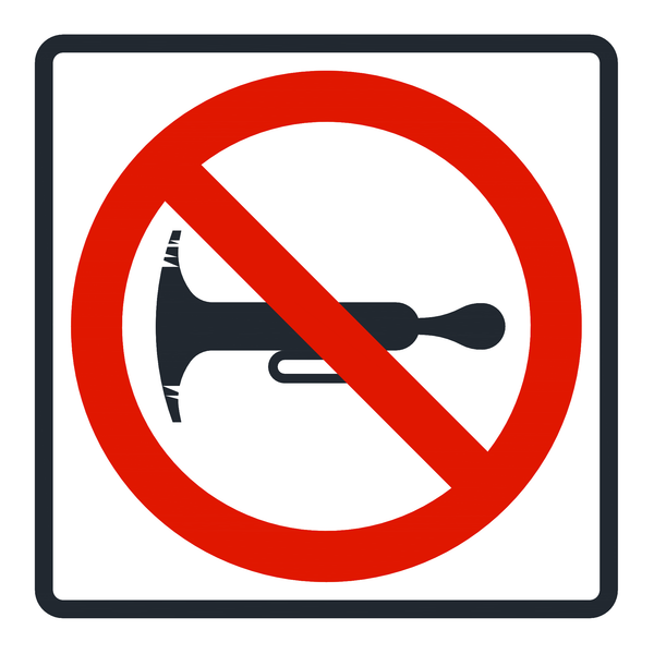 Señal de tránsito Prohibido el uso de la bocina — R-29