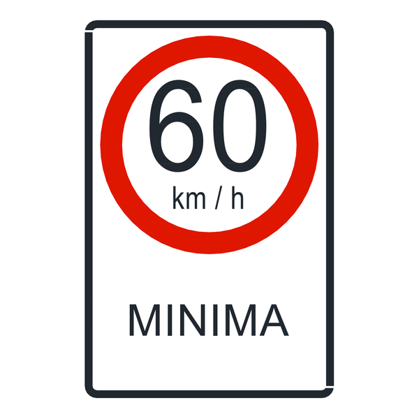Señal de tránsito Velocidad mínima permitida 60 km/h — R-30B