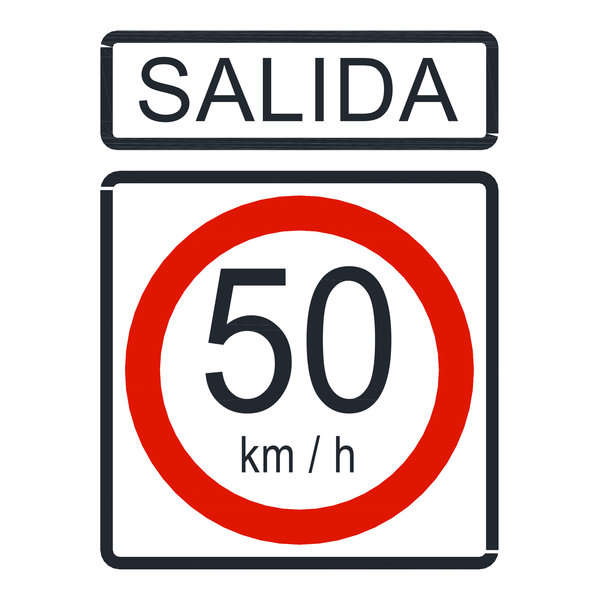 Señal de tránsito Velocidad máxima permitida de salida 50 km/h — R-30C