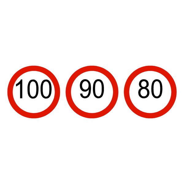 Señal de tránsito Velocidad máxima según tipo de vehículo — R-30G