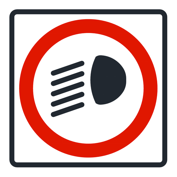 Señal de tránsito Circulación con luces bajas — R-40