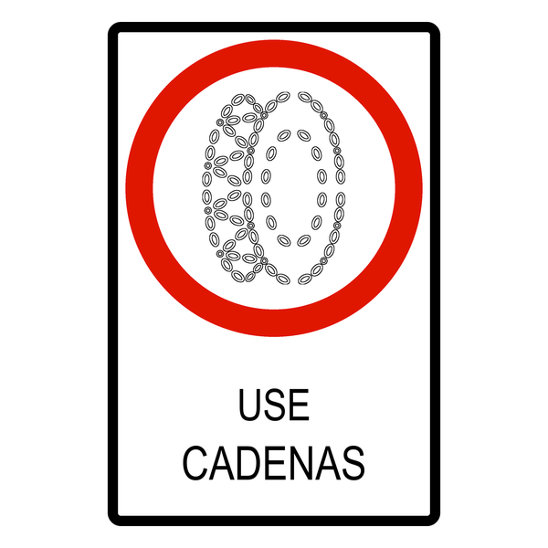 Señal de tránsito Uso obligatorio de cadenas — R-43