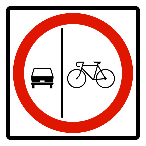 Señal de tránsito Vía segregada motorizados-bicicletas — R-58B