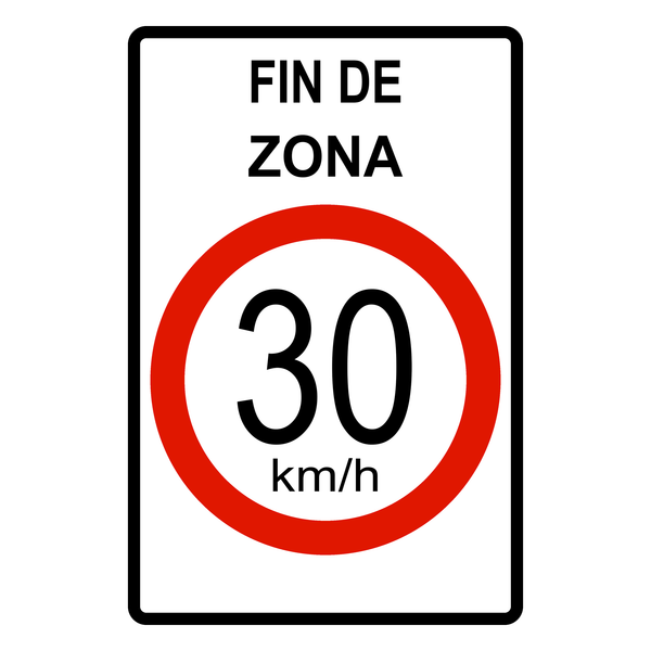 Señal de tránsito Fin de zona 30 — R-66A