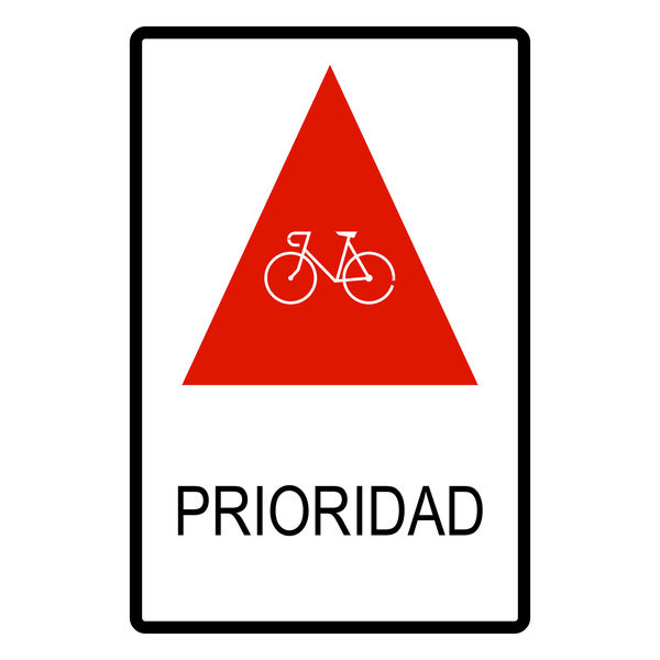 Señal de tránsito Prioridad ciclista en vía compartida — R-67