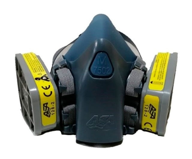 Conjunto respirador con cartuchos ASA para vapores orgánicos y gases ácidos. Se ofrece únicamente el cartucho, respirador no incluido.