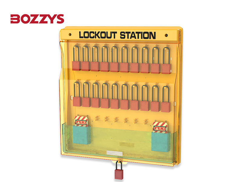 Estación Bozzys BD-B201 con cubierta y dos cajas; candados y etiquetas ilustrativos no incluidos