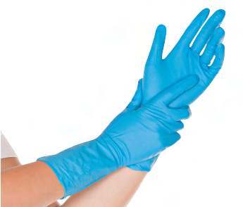 Guantes R&G de nitrilo celeste x 100