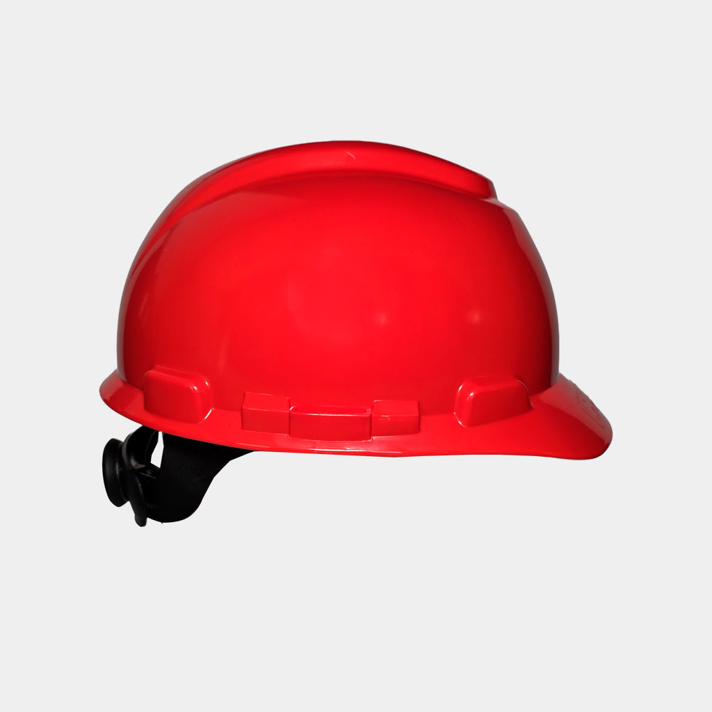 Casco Clute Stark rojo con suspensión ratchet; fotografía del color exacto, sin accesorios adicionales.