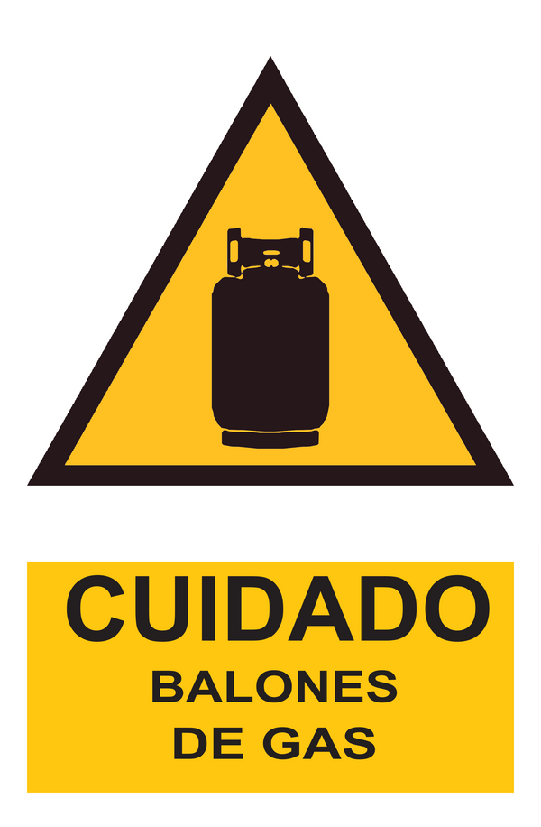 Señal de seguridad: cuidado balones de gas
