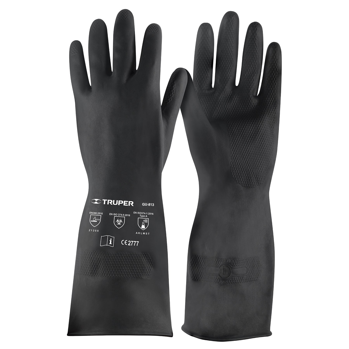 Guantes de neopreno Truper GU-812/813 para líquidos; fotografía original del código 14271 como referencia de familia y talla