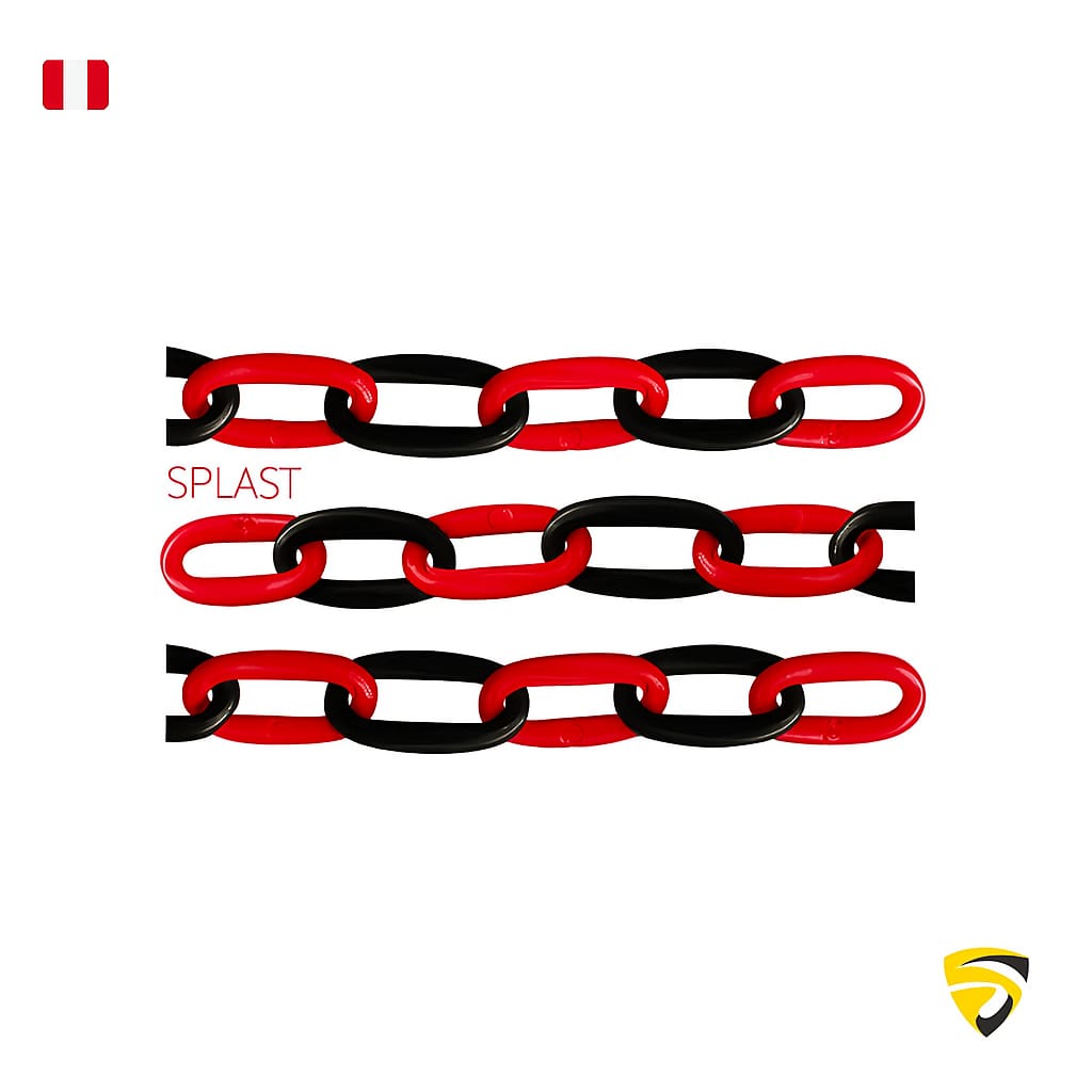 Cadena delimitadora Splast de8mm; imagen familiar rojo/negro, colorreferencial