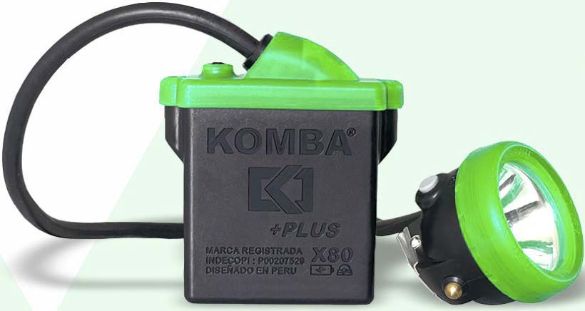 Lámpara minera Komba X80 Plus, cabezal y batería originales