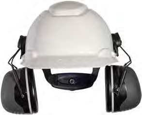 Orejeras 3M Peltor X5P3E acopladas a un casco para mostrar el montaje; casco no incluido