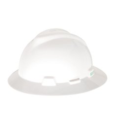 Casco minero MSA V-Gard 287924, tipo sombrero, blanco