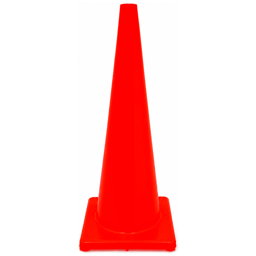 Cono Roadsafe SLE-TCO90 naranja de 90 cm sin cinta reflectiva, vista frontal sobre fondo blanco.