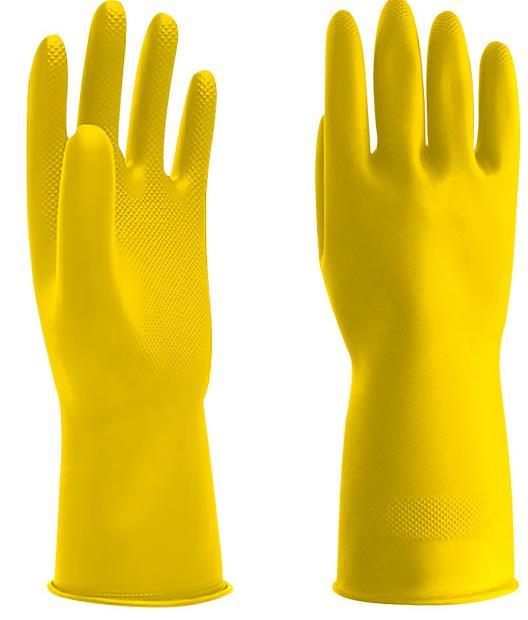 Guantes C&A Conveniente C13 amarillos, vistas de palma y dorso de la ficha original