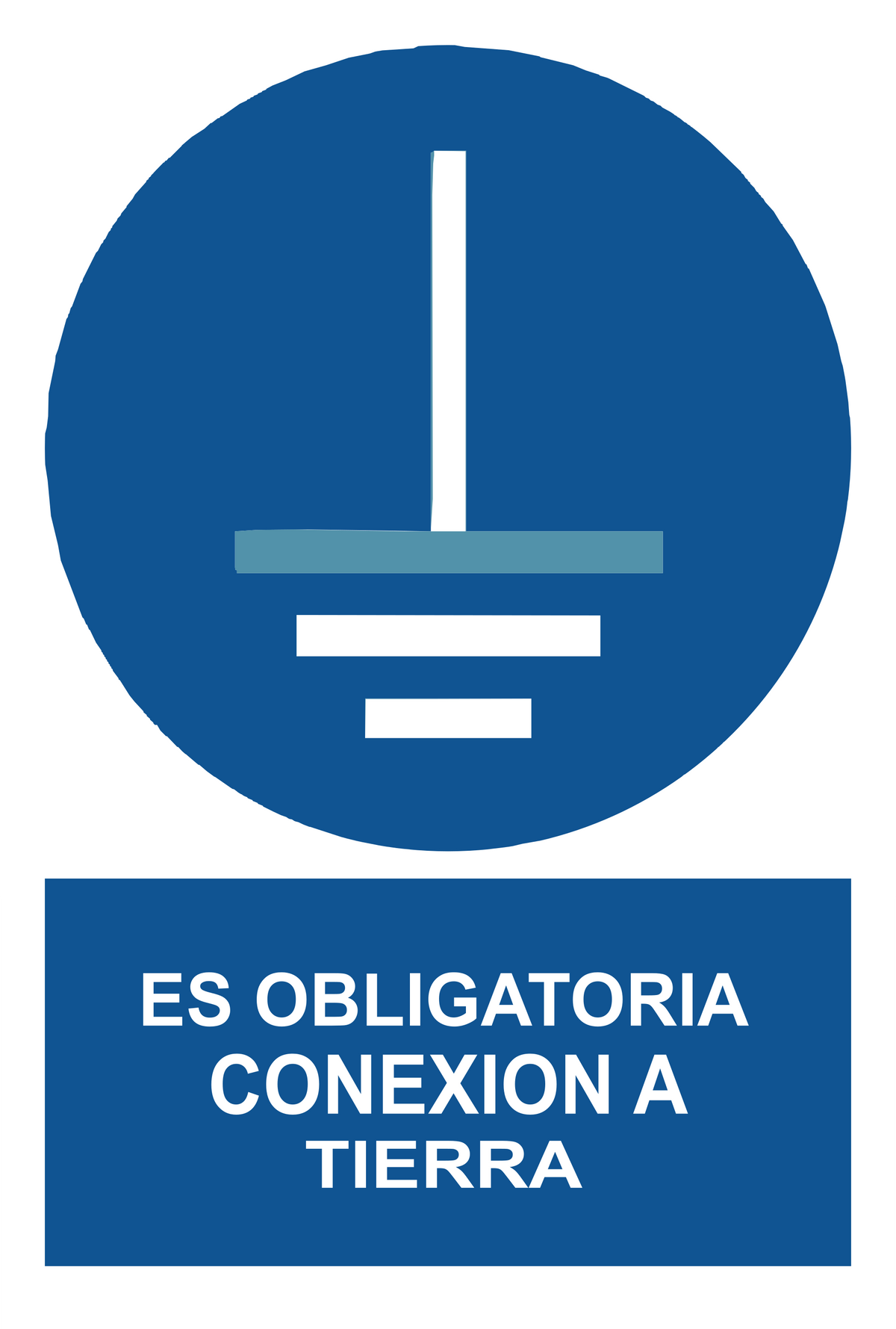 Señal de seguridad: es obligatorio conexion a tierra — con texto