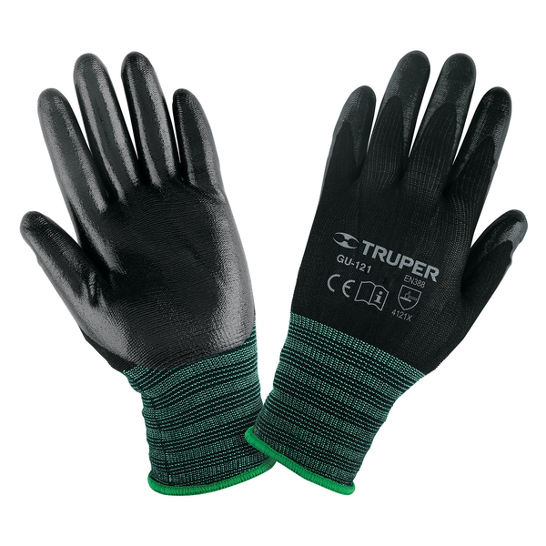 Guantes Truper de nylon recubiertos de nitrilo