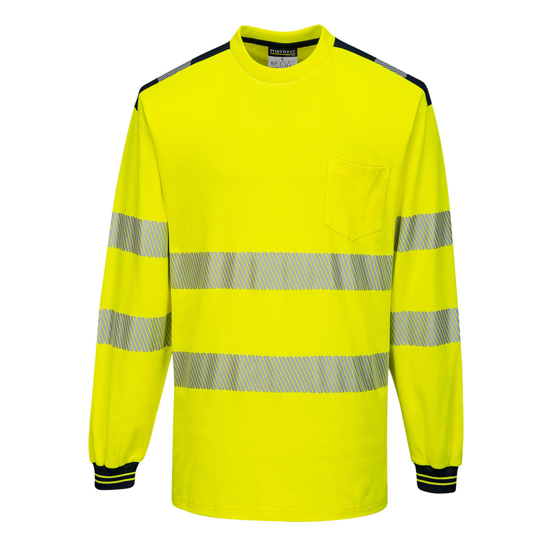 T185 - Camiseta de alta visibilidad de manga larga PW3 PORTWEST; variante T185YBR