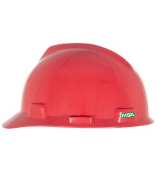 MSA V-Gard 286622, rojo: vista exterior referencial del fabricante; suspensión y portalámpara no ilustrados.