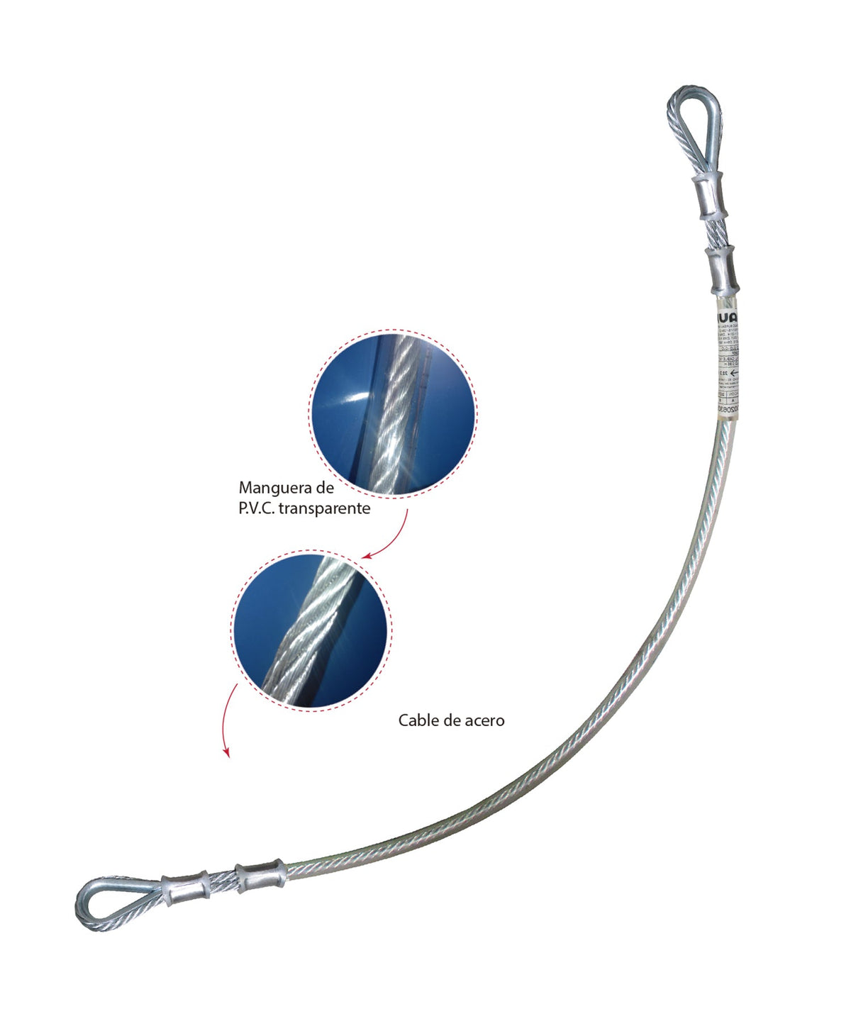 CONECTOR DE ANCLAJE OJO-OJO , DE CABLE DE ACERO DE 1/4″ Hauk E012F; fotografía del producto