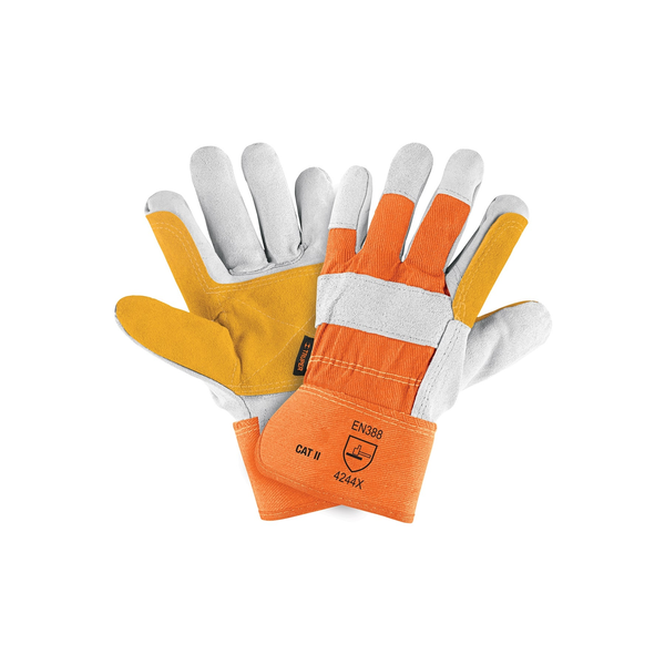 Guantes de carnaza y loneta reforzados Truper GU-215