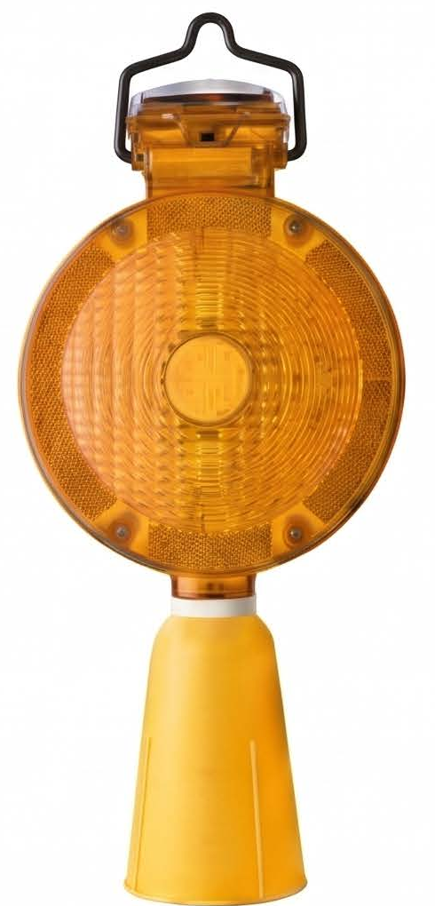 Lampara solar para cono Roadsafe WL016, luz ambar