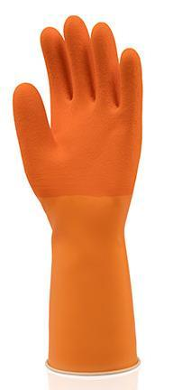 Guante Eterna naranja de tres capas con superficie corrugada